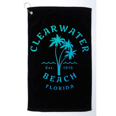 Retro Cool Clearwater Beach Original Florida Beach Palm Tree Gift Golf Towel
