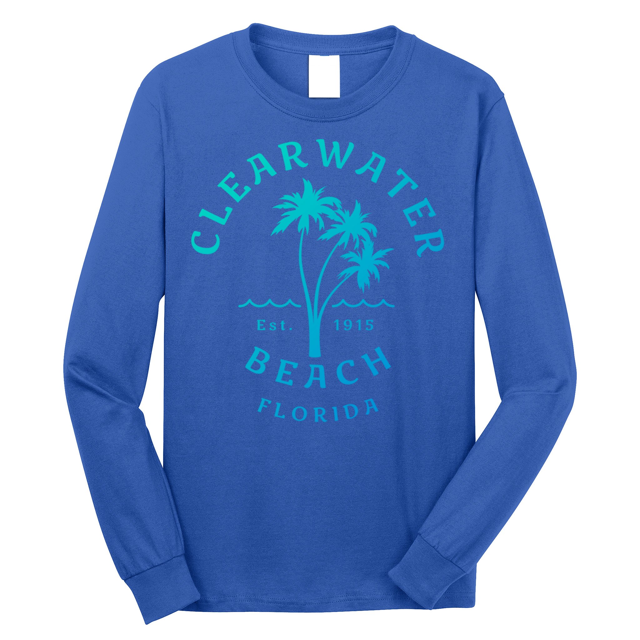 Retro Cool Clearwater Beach Original Florida Beach Palm Tree Gift Long Sleeve Shirt