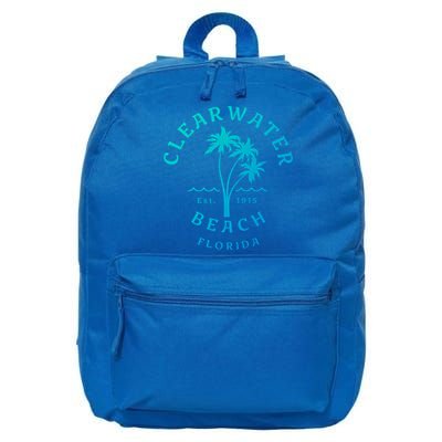 Retro Cool Clearwater Beach Original Florida Beach Palm Tree Gift 16 in Basic Backpack