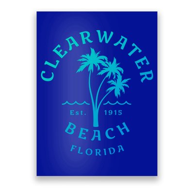 Retro Cool Clearwater Beach Original Florida Beach Palm Tree Gift Poster