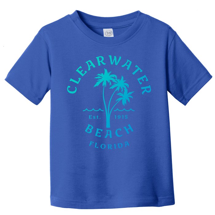 Retro Cool Clearwater Beach Original Florida Beach Palm Tree Gift Toddler T-Shirt