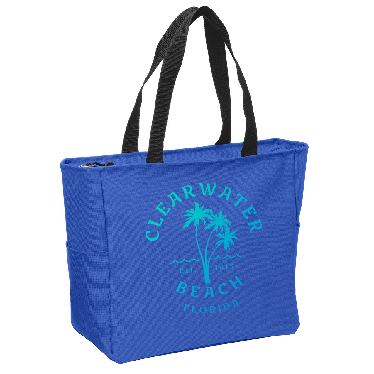 Retro Cool Clearwater Beach Original Florida Beach Palm Tree Gift Zip Tote Bag