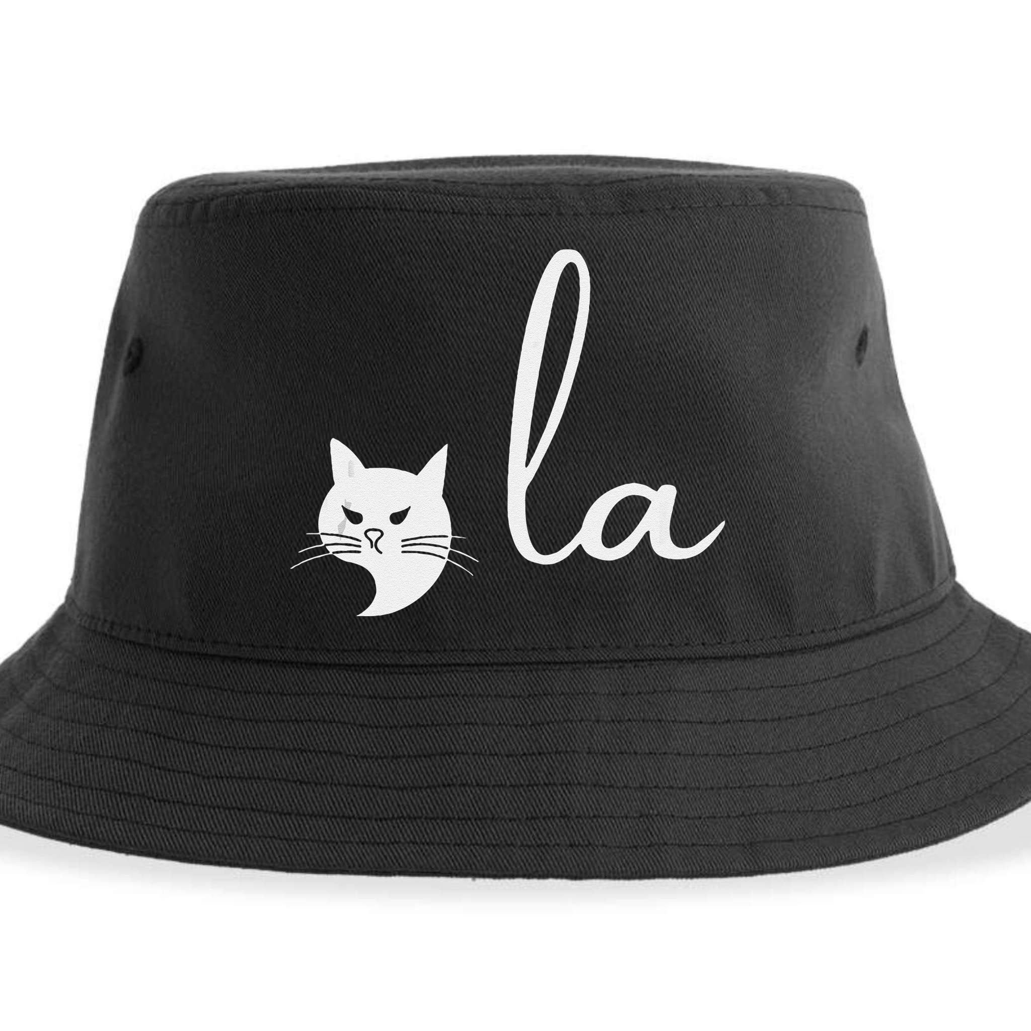 Retro Cat Comma La Kamala Harris For President 2024 Election Sustainable Bucket Hat