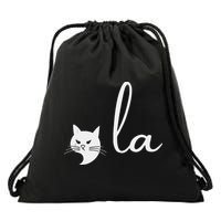 Retro Cat Comma La Kamala Harris For President 2024 Election Drawstring Bag