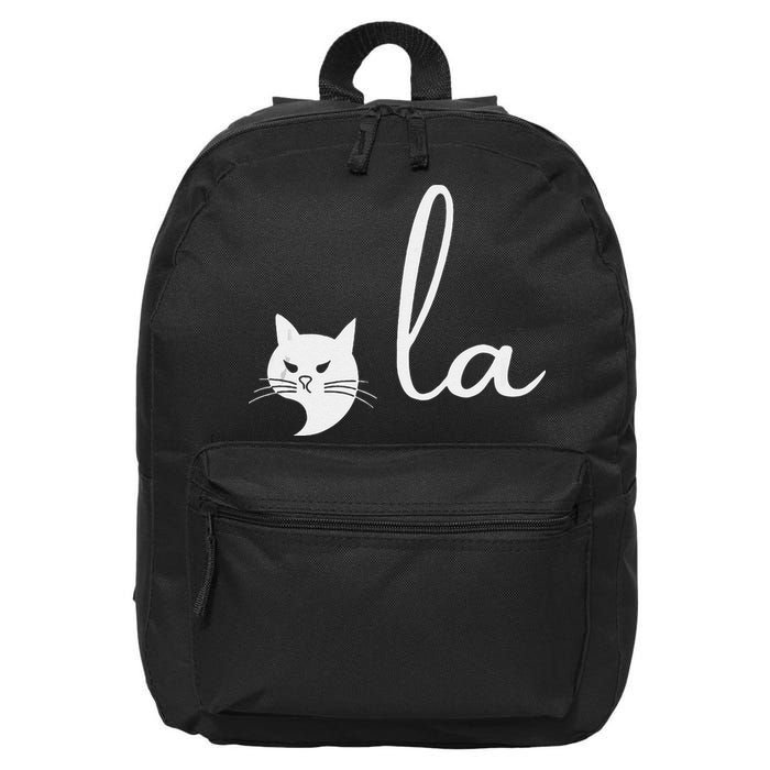 Retro Cat Comma La Kamala Harris For President 2024 Election 16 in Basic Backpack