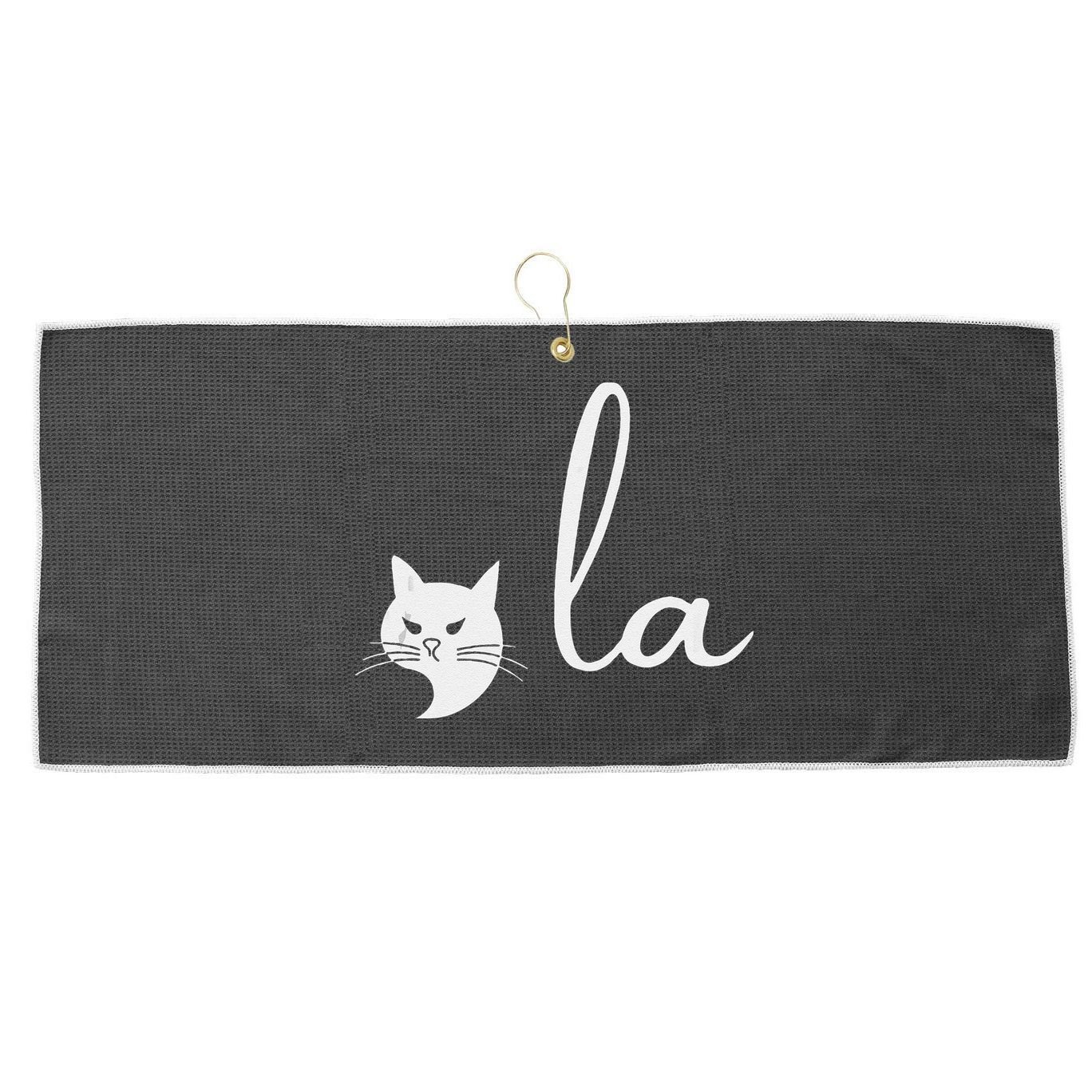 Retro Cat Comma La Kamala Harris For President 2024 Election Large Microfiber Waffle Golf Towel