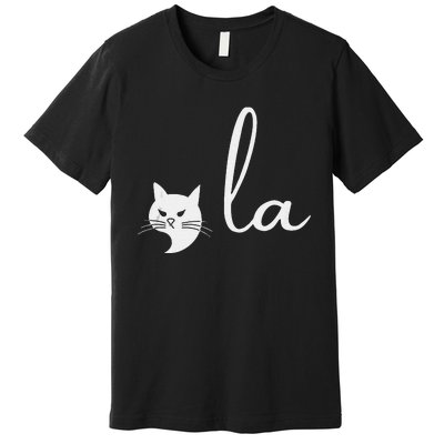 Retro Cat Comma La Kamala Harris For President 2024 Election Premium T-Shirt