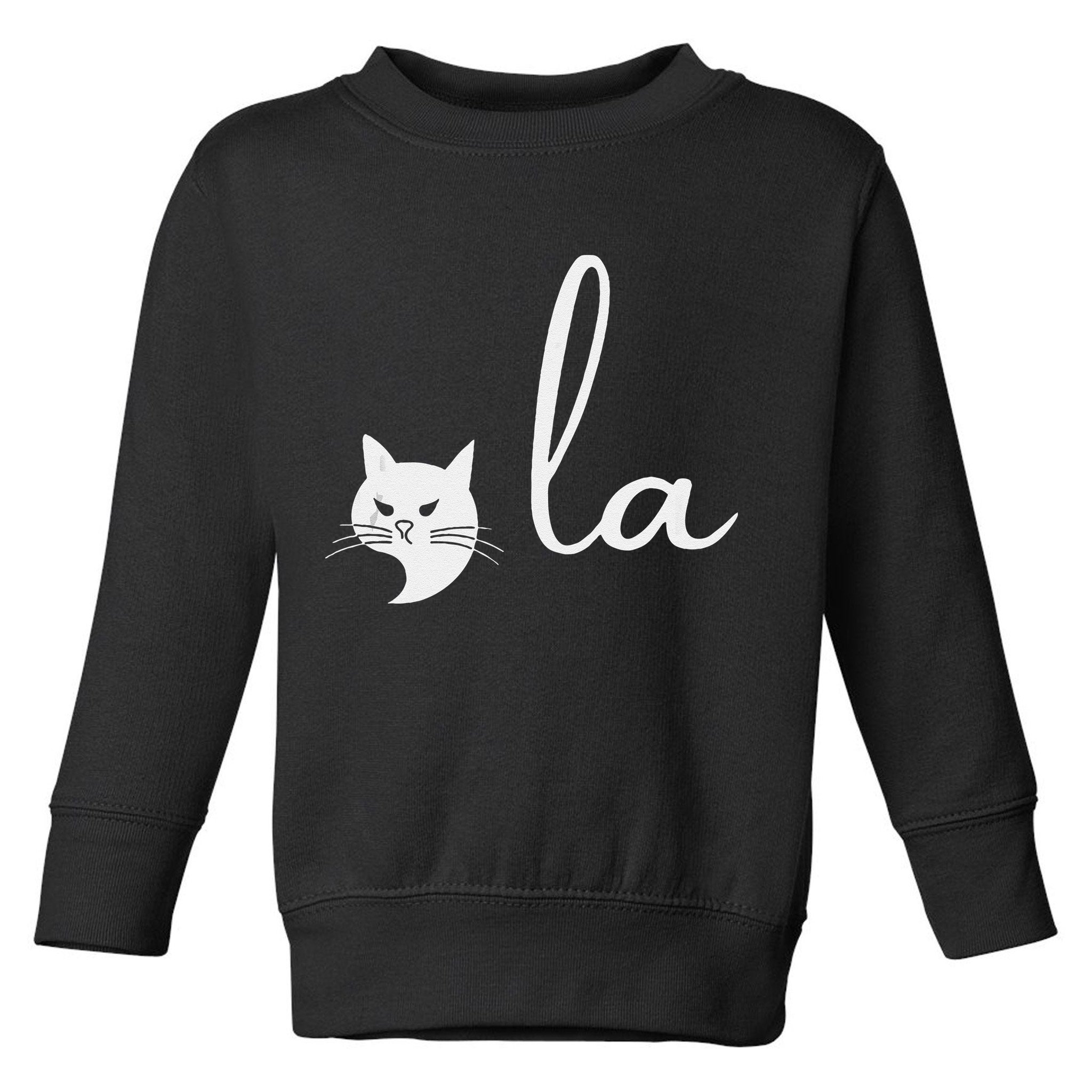 Retro Cat Comma La Kamala Harris For President 2024 Election Toddler Sweatshirt