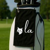 Retro Cat Comma La Kamala Harris For President 2024 Election Golf Towel