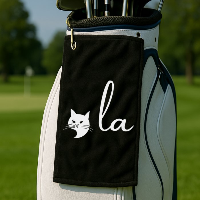 Retro Cat Comma La Kamala Harris For President 2024 Election Golf Towel