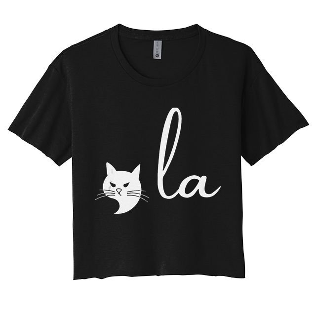 Retro Cat Comma La Kamala Harris For President 2024 Election Crop Top