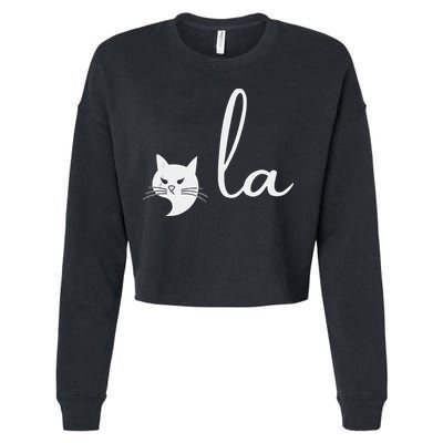Retro Cat Comma La Kamala Harris For President 2024 Election Cropped Pullover Crew