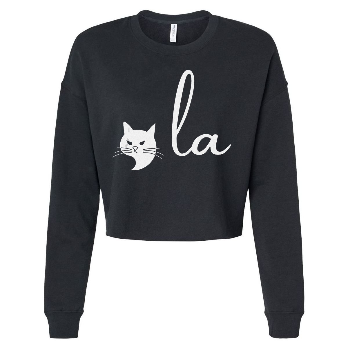 Retro Cat Comma La Kamala Harris For President 2024 Election Cropped Pullover Crew