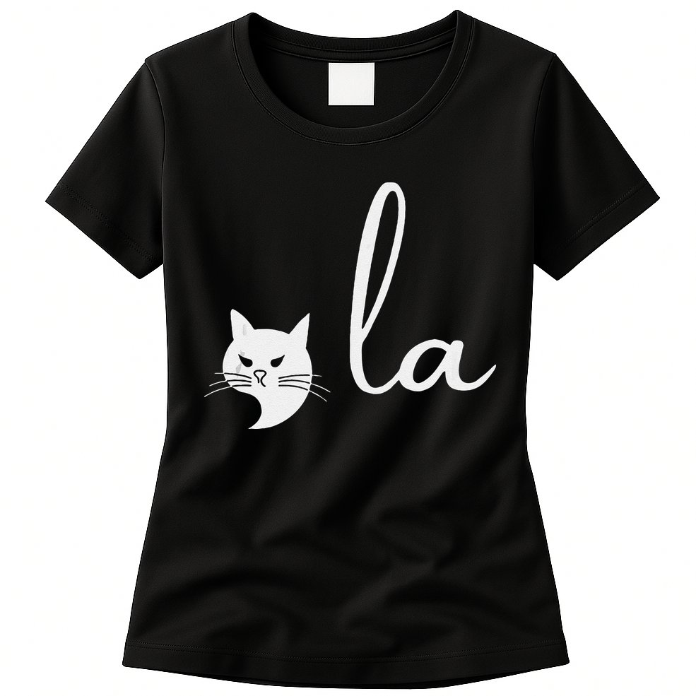 Retro Cat Comma La Kamala Harris For President 2024 Election Womens T-Shirt