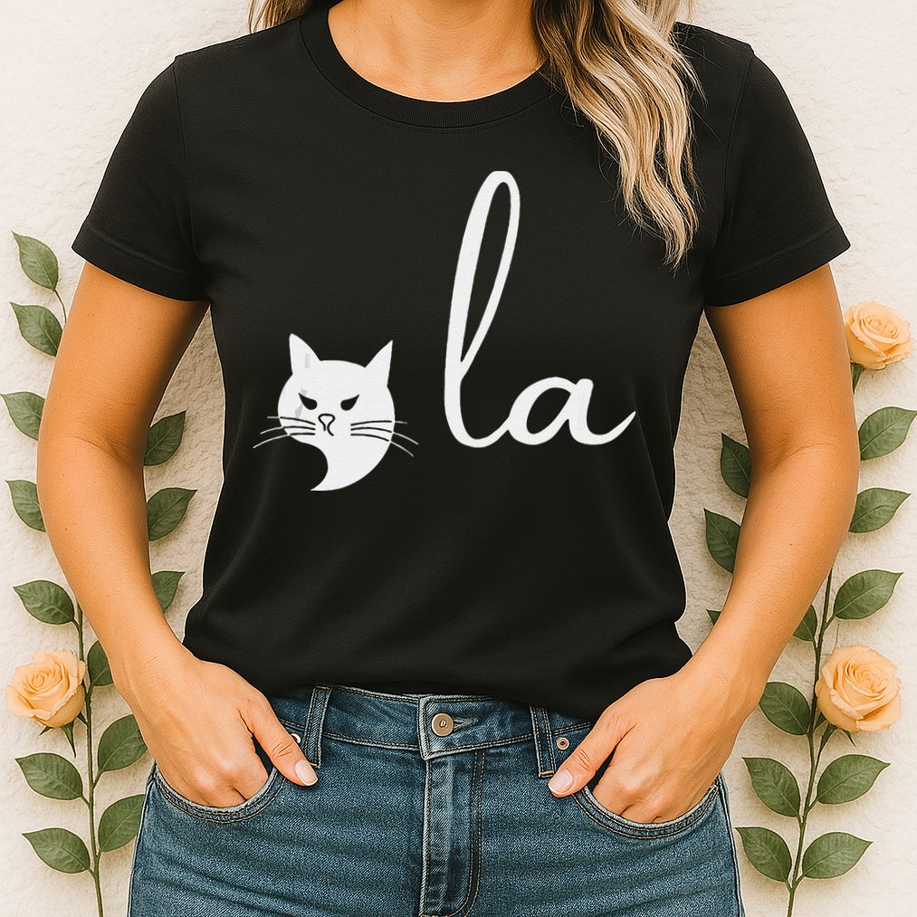 Retro Cat Comma La Kamala Harris For President 2024 Election Womens T-Shirt