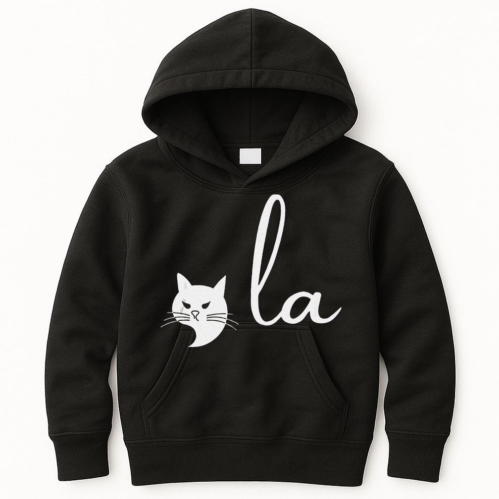 Retro Cat Comma La Kamala Harris For President 2024 Election Kids Hoodie