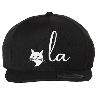 Retro Cat Comma La Kamala Harris For President 2024 Election Wool Snapback Cap