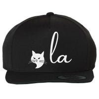 Retro Cat Comma La Kamala Harris For President 2024 Election Wool Snapback Cap