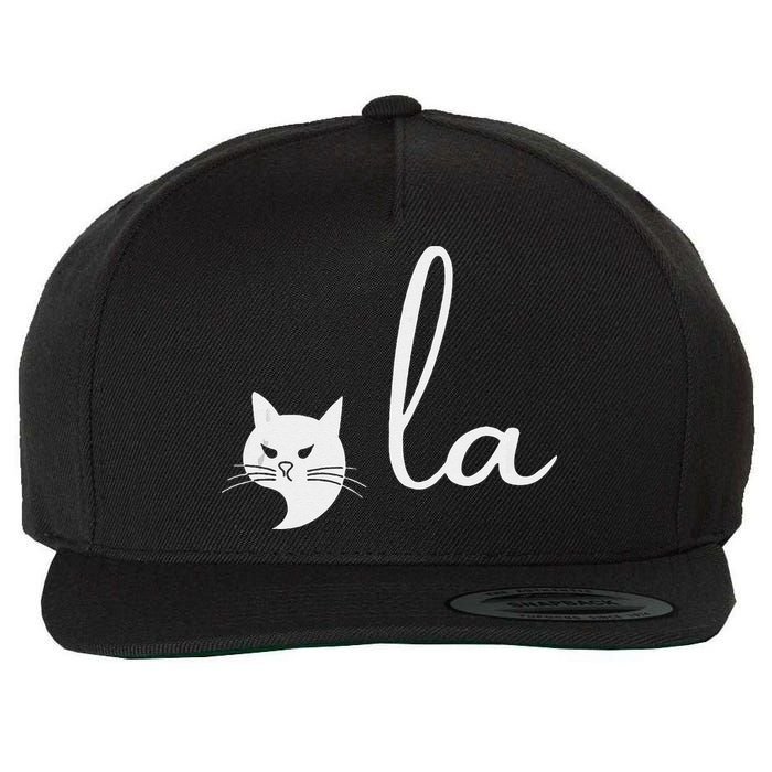 Retro Cat Comma La Kamala Harris For President 2024 Election Wool Snapback Cap