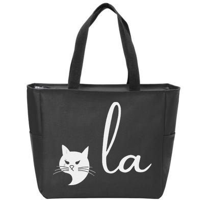 Retro Cat Comma La Kamala Harris For President 2024 Election Zip Tote Bag