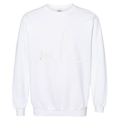 Retro Cat Comma La Kamala Harris For President 2024 Election Garment-Dyed Sweatshirt