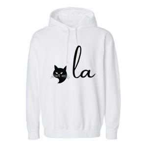 Retro Cat Comma La Kamala Harris For President 2024 Election Sweat Garment-Dyed Fleece Hoodie