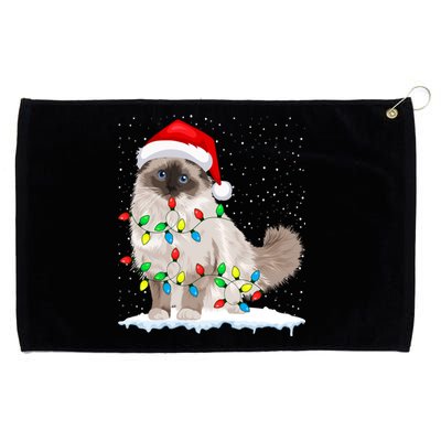 Ragdoll Cat Christmas Lights Xmas Cat Lover Funny Gift Grommeted Golf Towel