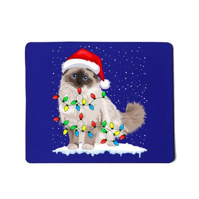 Ragdoll Cat Christmas Lights Xmas Cat Lover Funny Gift Mousepad