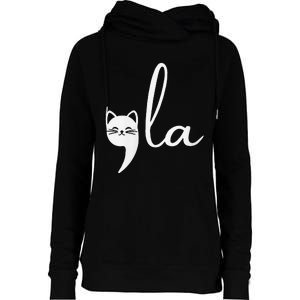 Retro Cat Comma La Kamala Harris For President 2024 Election Womens Funnel Neck Pullover Hood