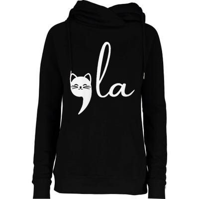 Retro Cat Comma La Kamala Harris For President 2024 Election Womens Funnel Neck Pullover Hood