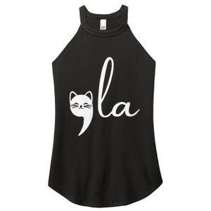 Retro Cat Comma La Kamala Harris For President 2024 Election Women's Perfect Tri Rocker Tank