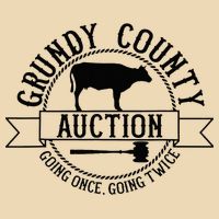Retro Cow Cattle Grundy County Auction Western Country Farm Drawstring Bag