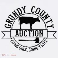 Retro Cow Cattle Grundy County Auction Western Country Farm T-Shirt