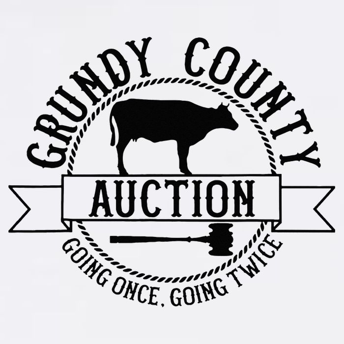 Retro Cow Cattle Grundy County Auction Western Country Farm T-Shirt