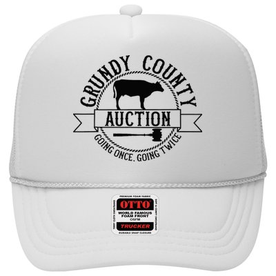 Retro Cow Cattle Grundy County Auction Western Country Farm Trucker Hat