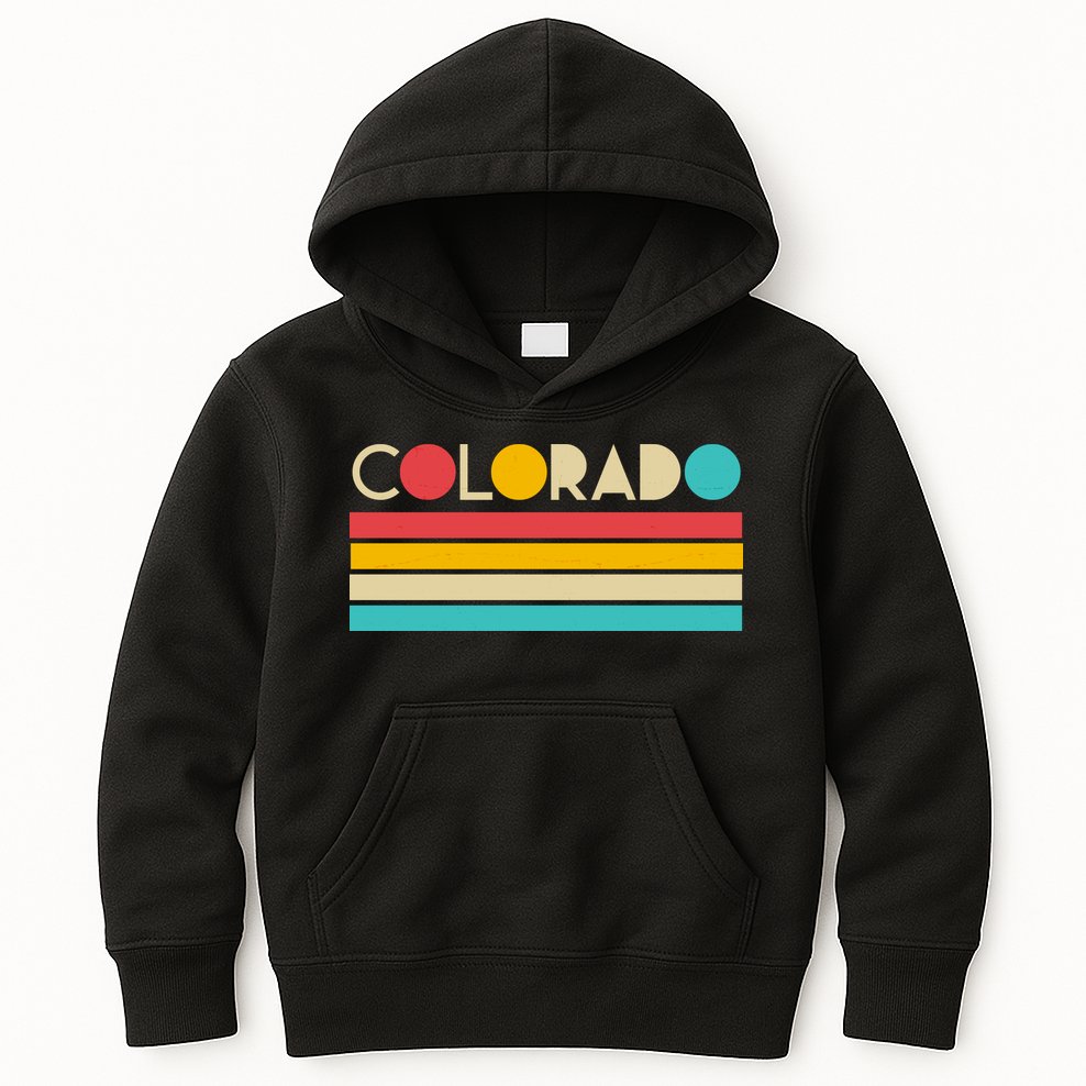 Retro Colors Colorado Kids Hoodie