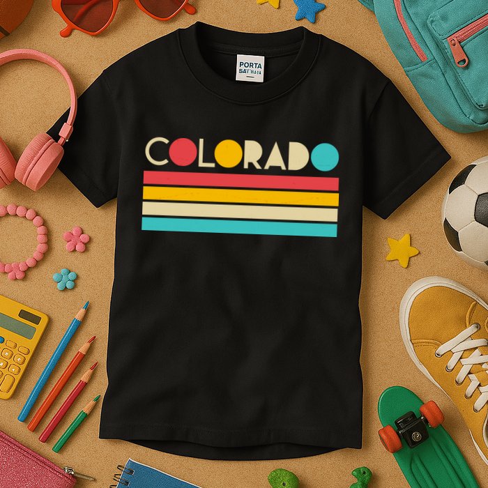 Retro Colors Colorado Kids T-Shirt