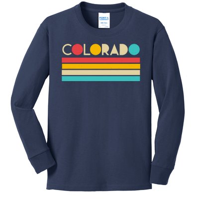 Retro Colors Colorado Kids Long Sleeve Shirt