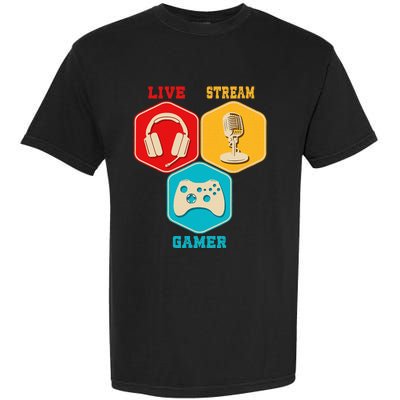 Retro Content Creator Game Video Game Live Stream Gamer Garment-Dyed Heavyweight T-Shirt