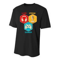 Retro Content Creator Game Video Game Live Stream Gamer Youth Performance Sprint T-Shirt