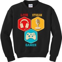 Retro Content Creator Game Video Game Live Stream Gamer Kids Sweatshirt