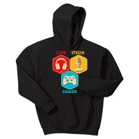 Retro Content Creator Game Video Game Live Stream Gamer Kids Hoodie