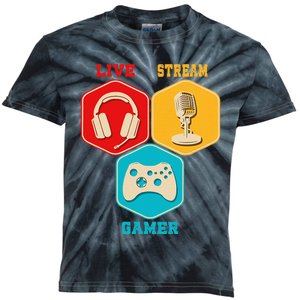 Retro Content Creator Game Video Game Live Stream Gamer Kids Tie-Dye T-Shirt