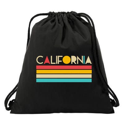 Retro Colors California Drawstring Bag