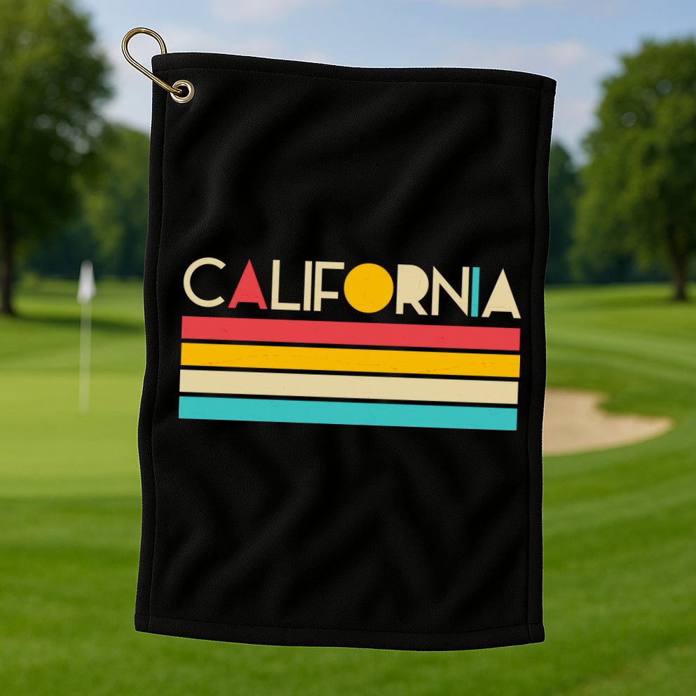 Retro Colors California Golf Towel