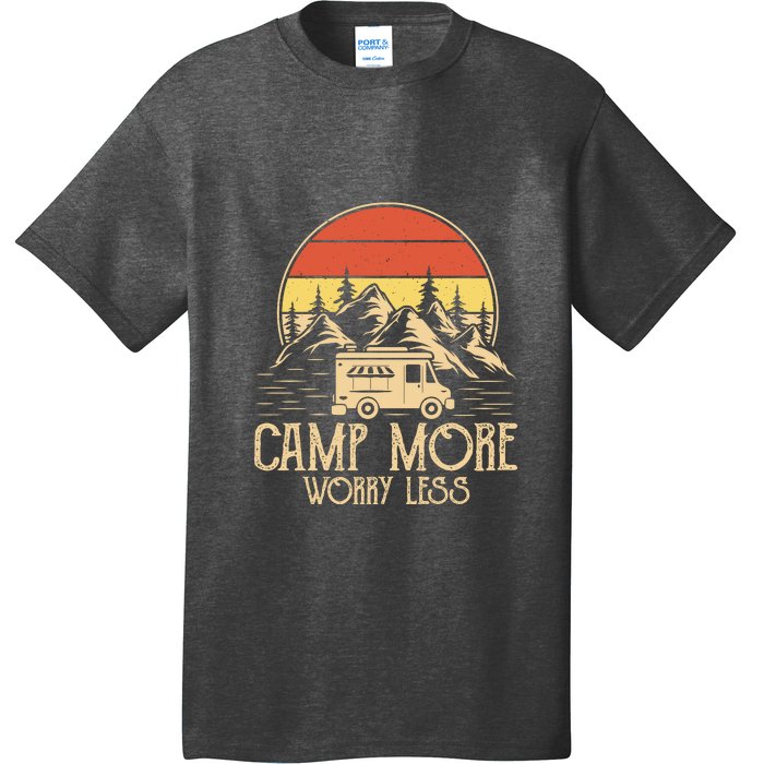 Retro Camping Camp More Worry Less Gift RV Camping Wilderness T-Shirt