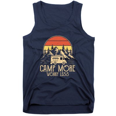 Retro Camping Camp More Worry Less Gift RV Camping Wilderness Tank Top