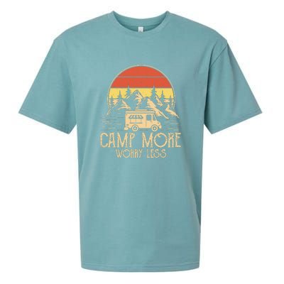 Retro Camping Camp More Worry Less Gift RV Camping Wilderness Sueded Cloud Jersey T-Shirt