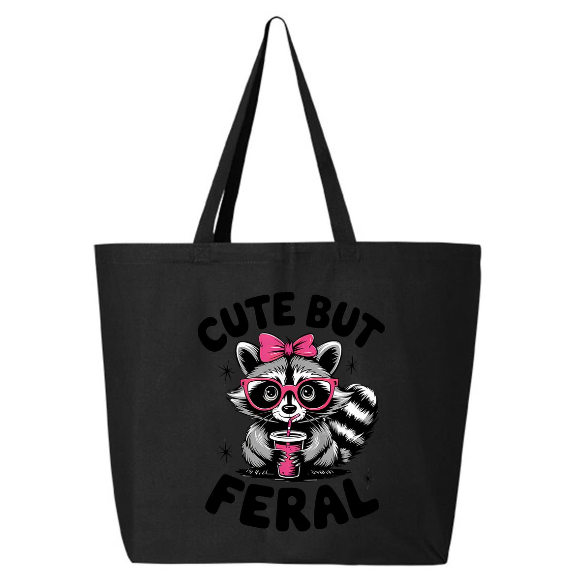 Racoon Cool Cute But Feral Teen Girl 25L Jumbo Tote