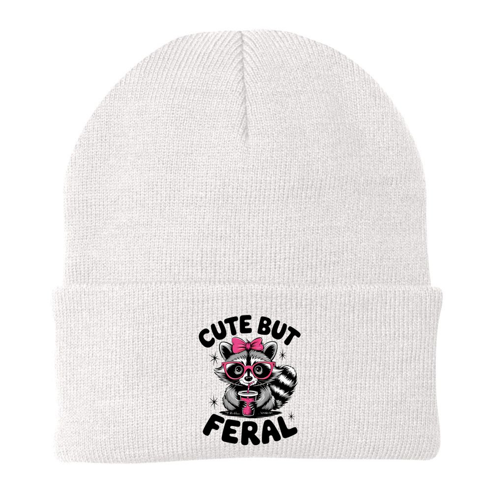Racoon Cool Cute But Feral Teen Girl Beanie